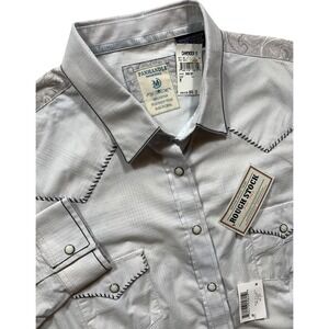 Panhandle Women's Rough Stock Pearl Snap Shirt Medium Western L/S NWT- C79